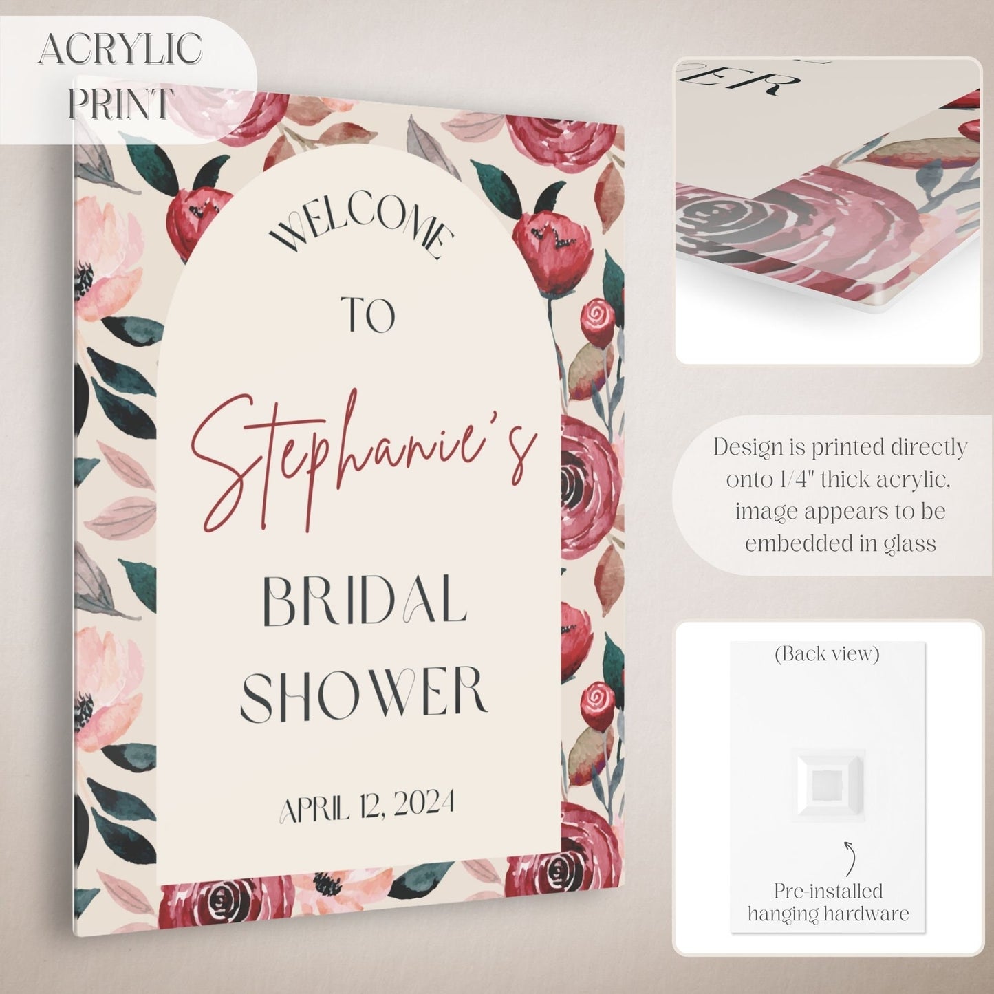 Bright Floral Bridal Shower Welcome Sign - Magnolia Dane Co.