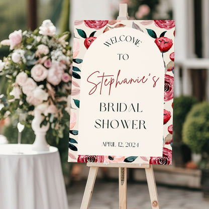 Bright Floral Bridal Shower Welcome Sign - Magnolia Dane Co.