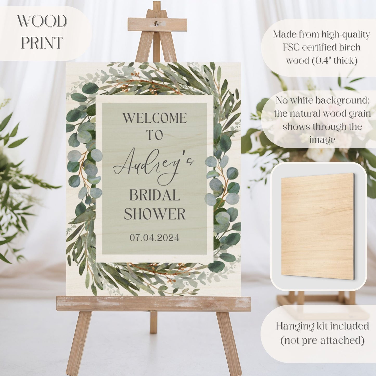 Foliage Bridal Shower Welcome Sign - Magnolia Dane Co.