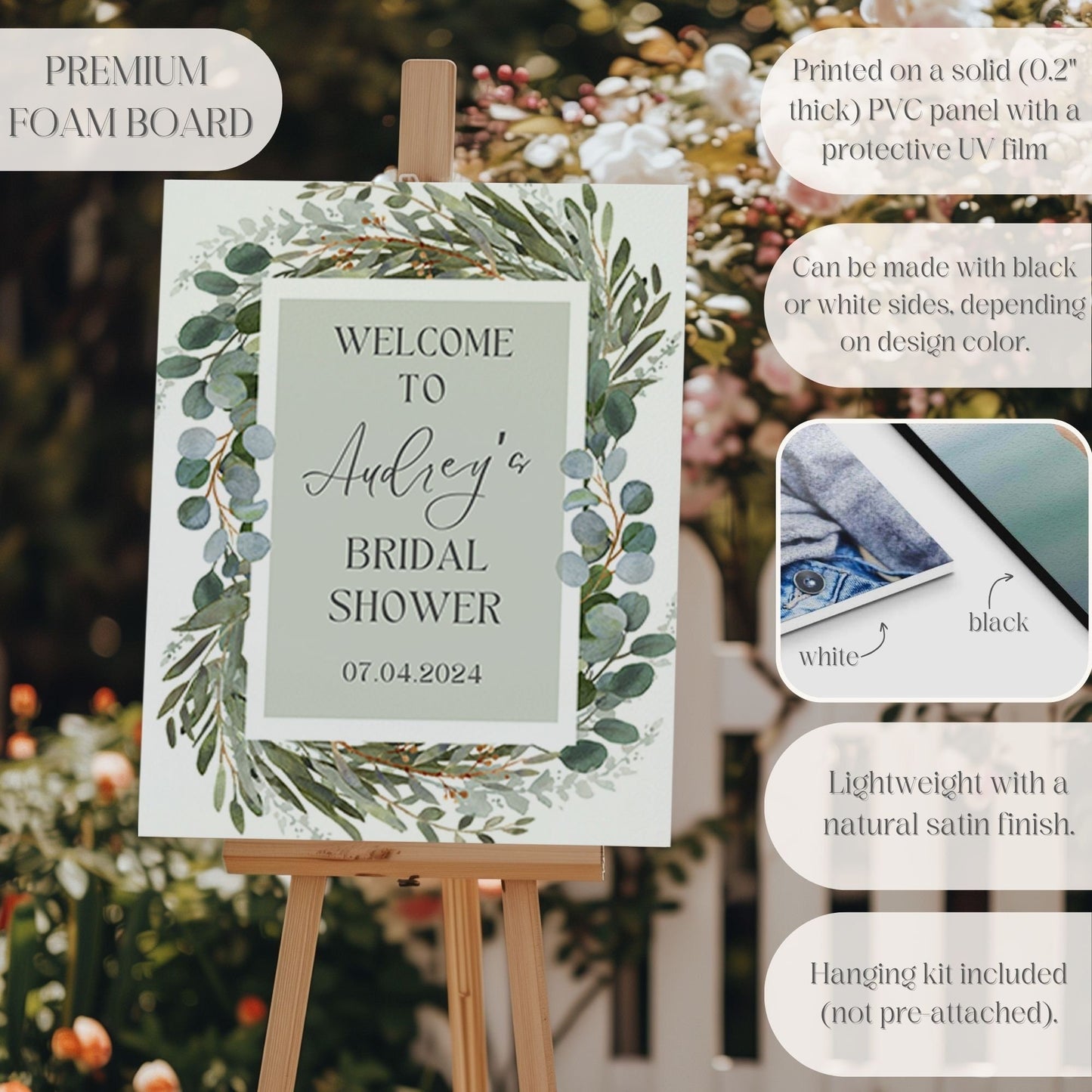 Foliage Bridal Shower Welcome Sign - Magnolia Dane Co.