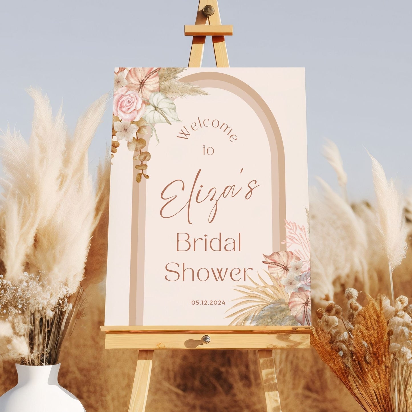 Boho Arch Bridal Shower Welcome Sign - Magnolia Dane Co.