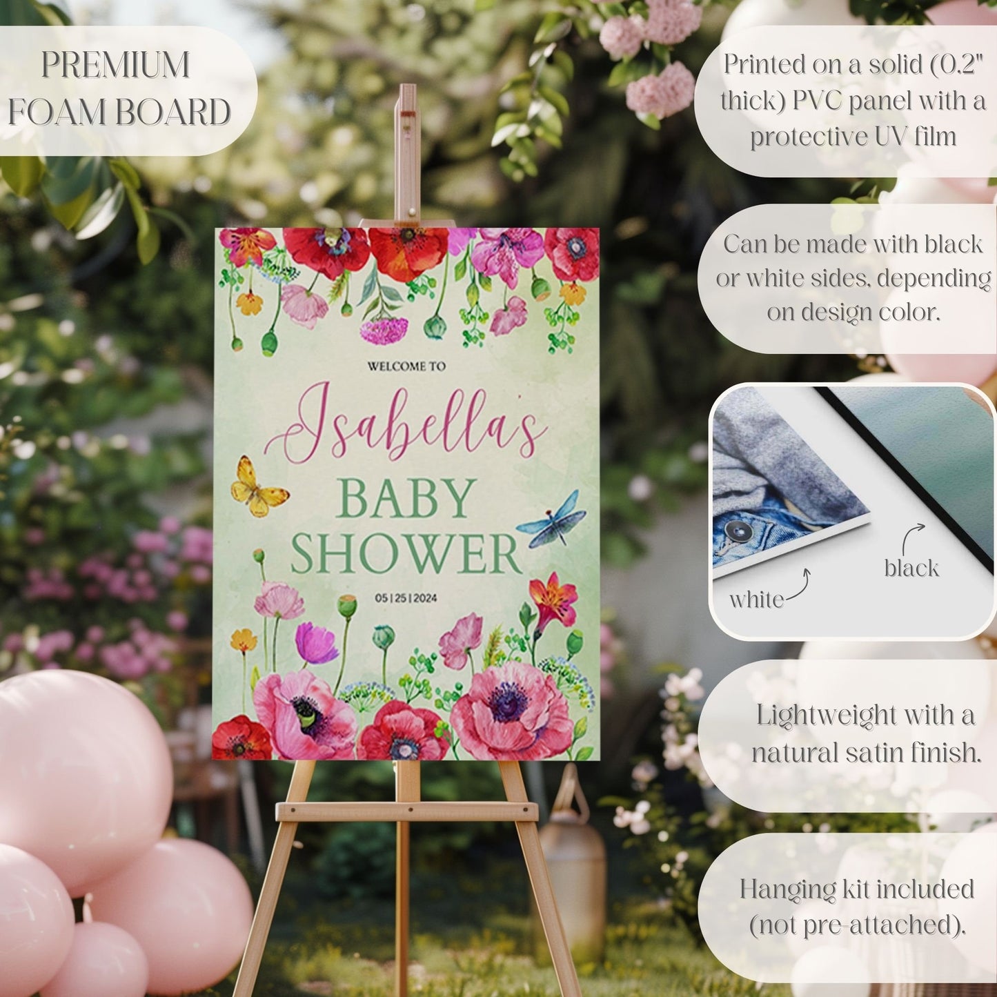 "Baby in Bloom" Baby Shower Welcome Sign - Magnolia Dane Co.