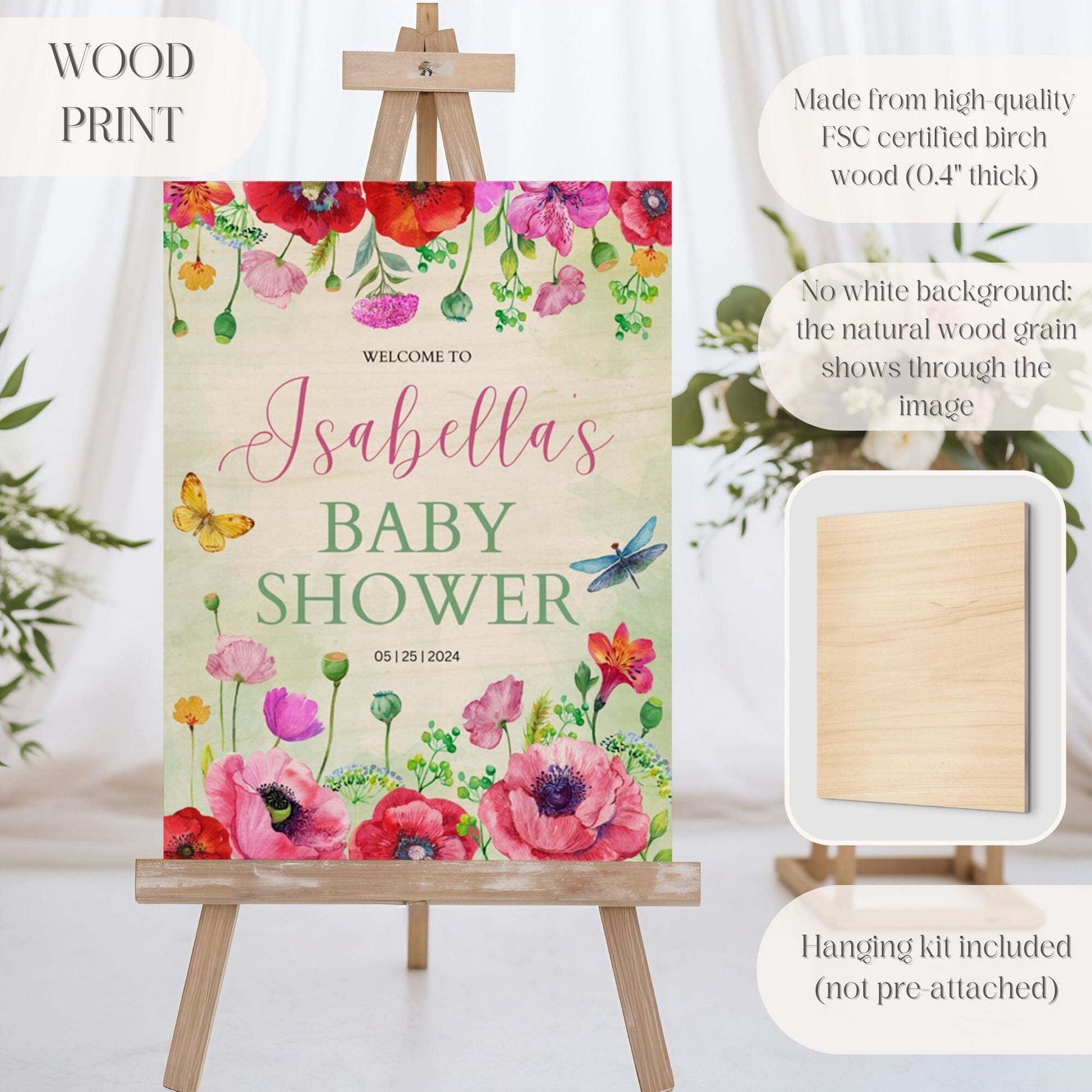 "Baby in Bloom" Baby Shower Welcome Sign - Magnolia Dane Co.