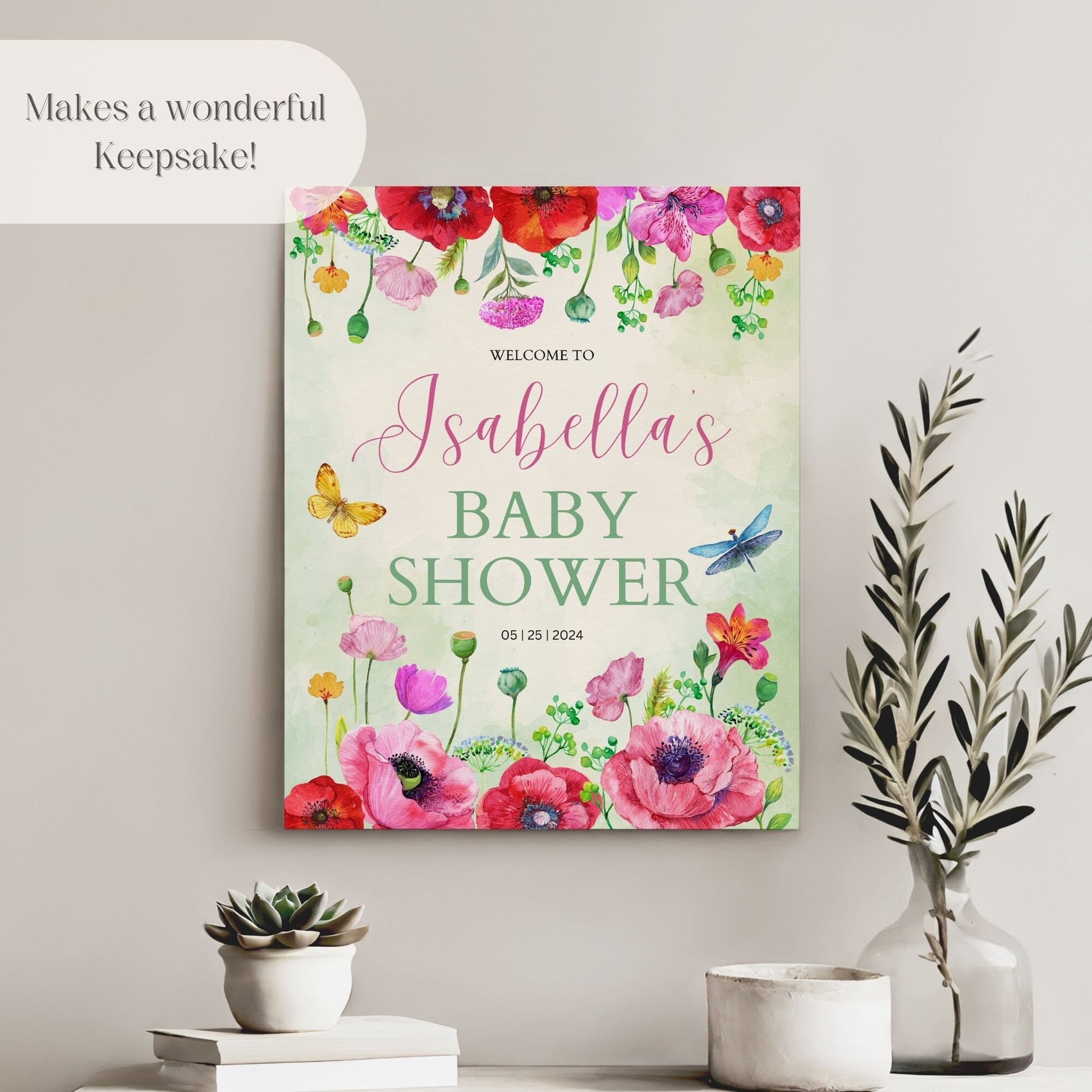 "Baby in Bloom" Baby Shower Welcome Sign - Magnolia Dane Co.