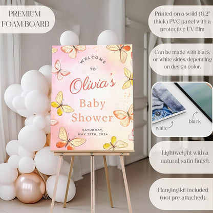 Butterfly Baby Shower Welcome Sign