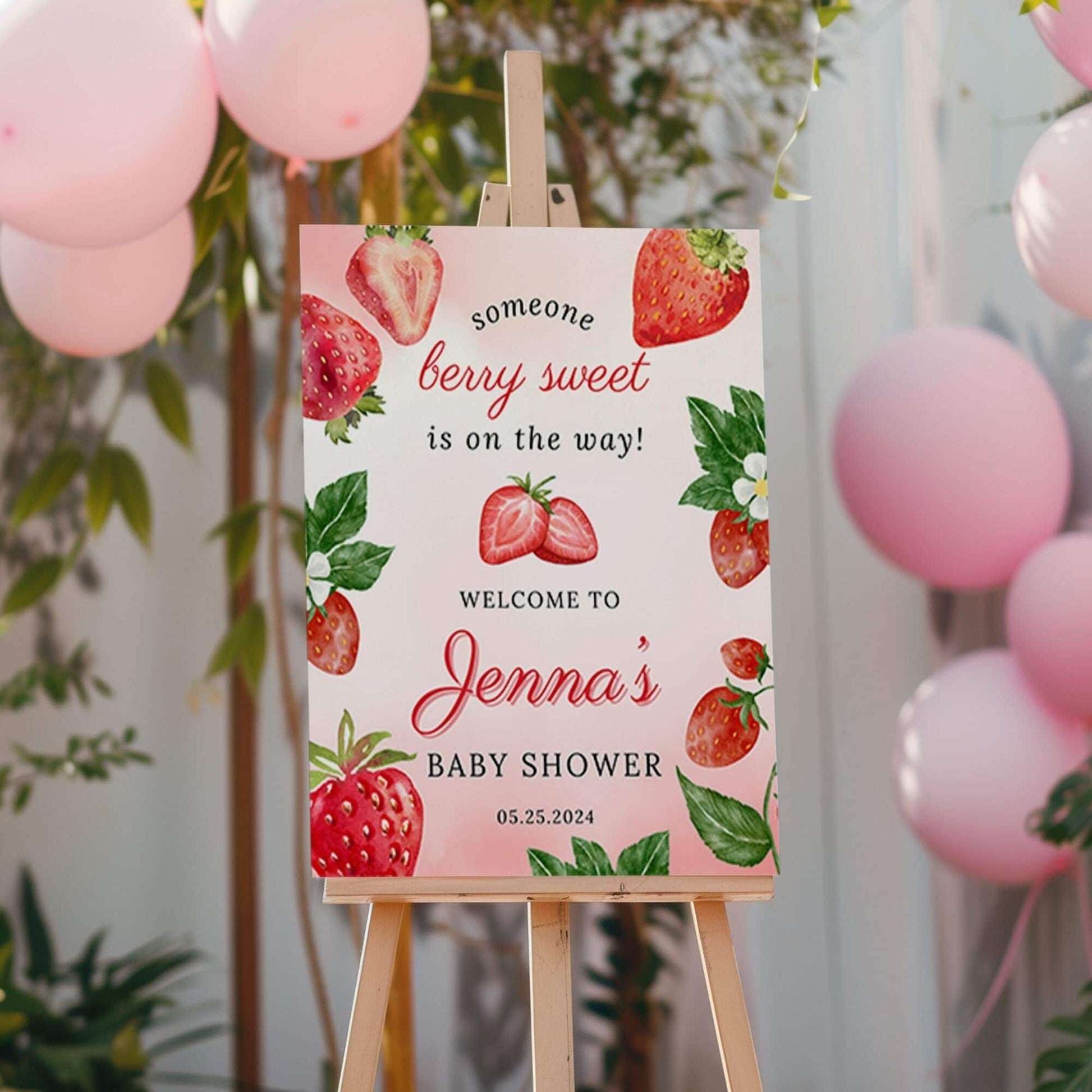 Berry Sweet First Birthday Welcome Sign - Magnolia Dane Co.