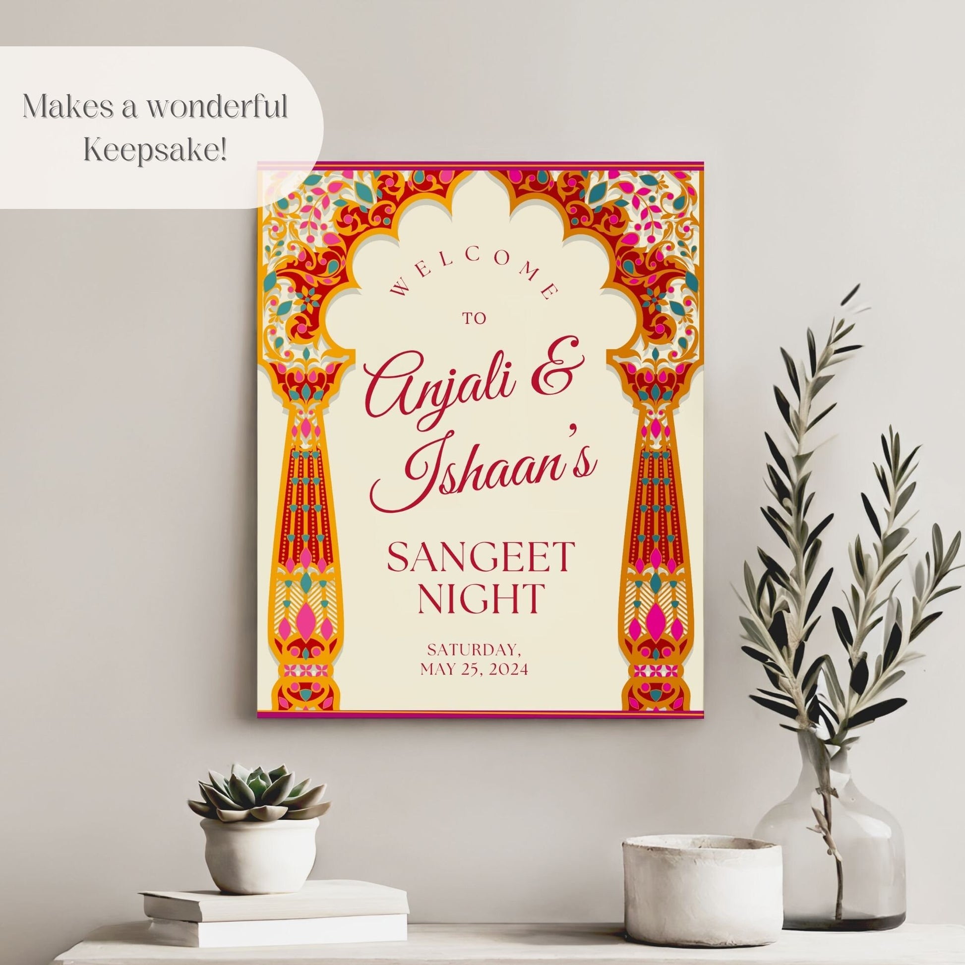 Indian Wedding Sign, Mehndi Decor, Sangeet Welcome Sign,  Haldi Welcome Sign, Punjabi Personalized Acrylic Welcome Sign, Custom Indian Decor - Magnolia Dane Co.