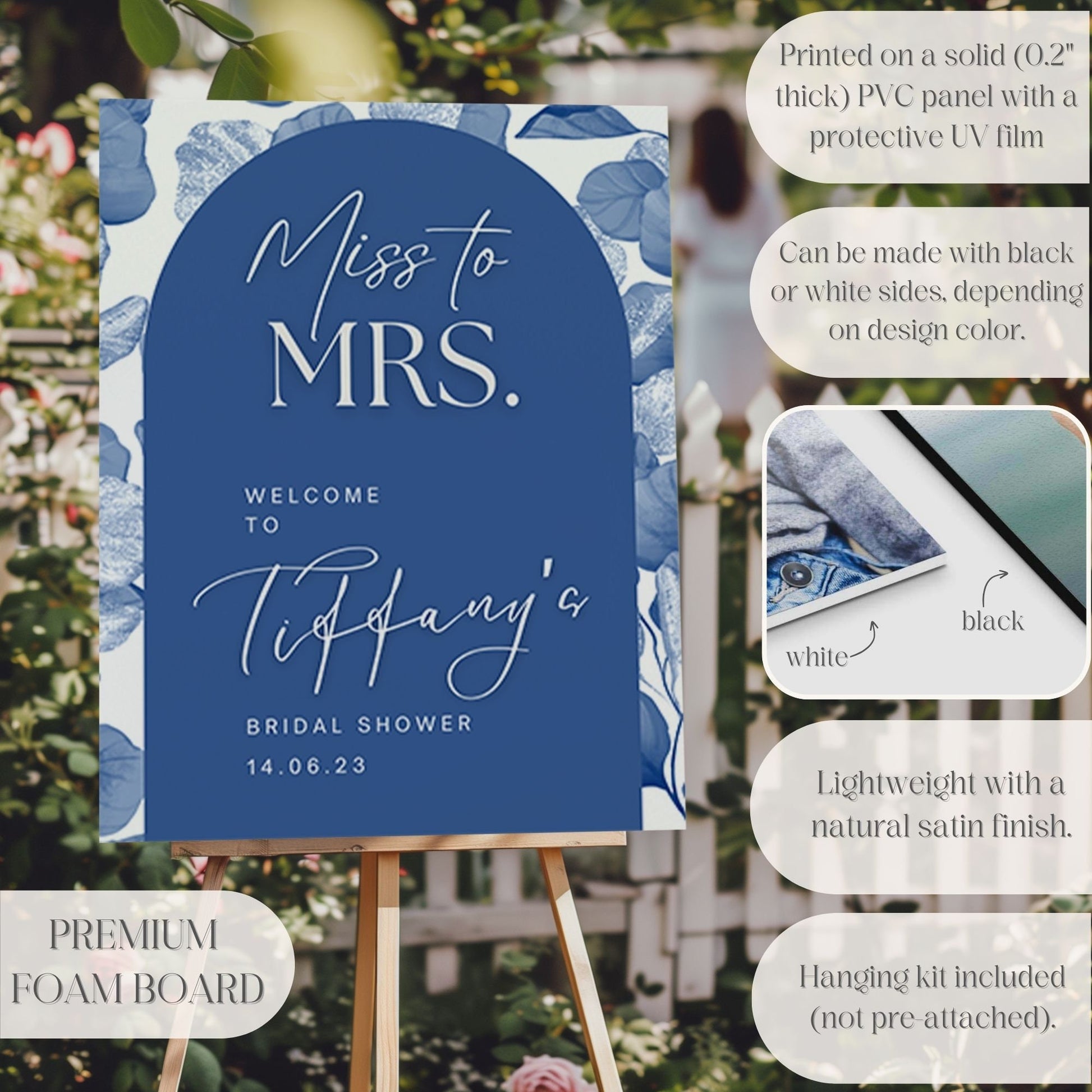 "Miss To Mrs." Bridal Shower Welcome Sign - Magnolia Dane Co.