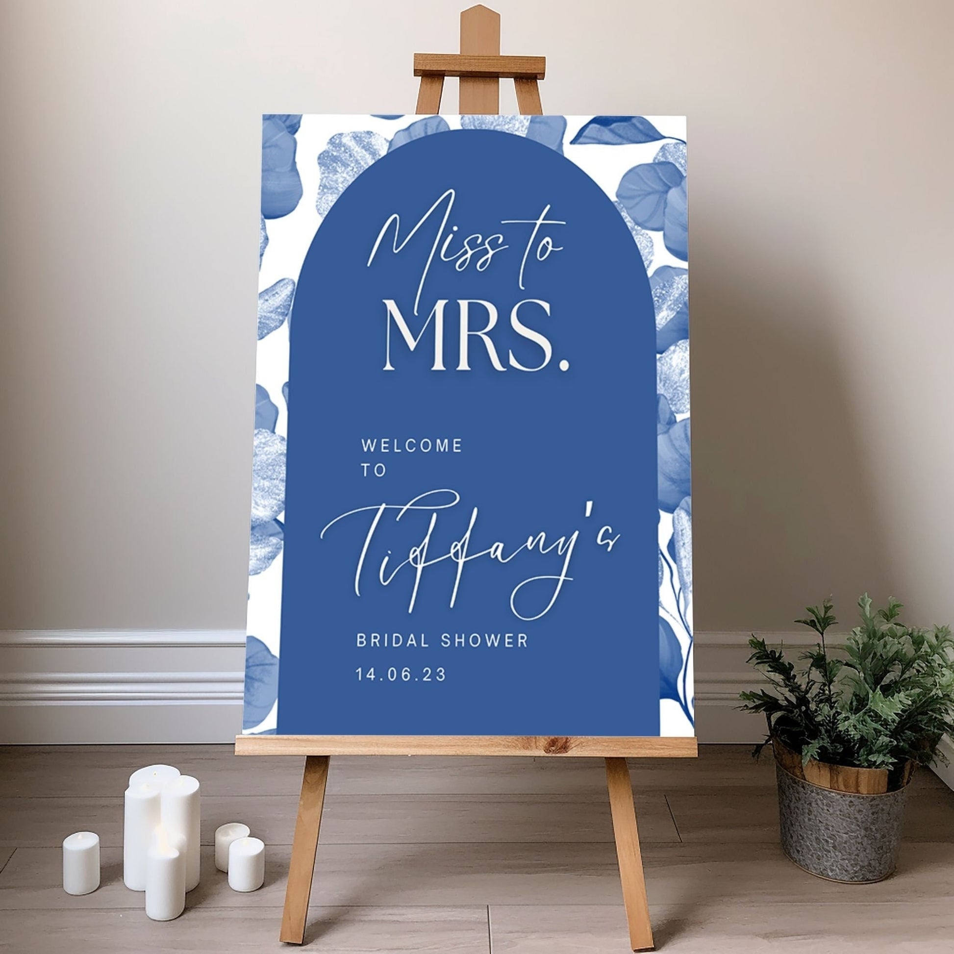 "Miss To Mrs." Bridal Shower Welcome Sign - Magnolia Dane Co.