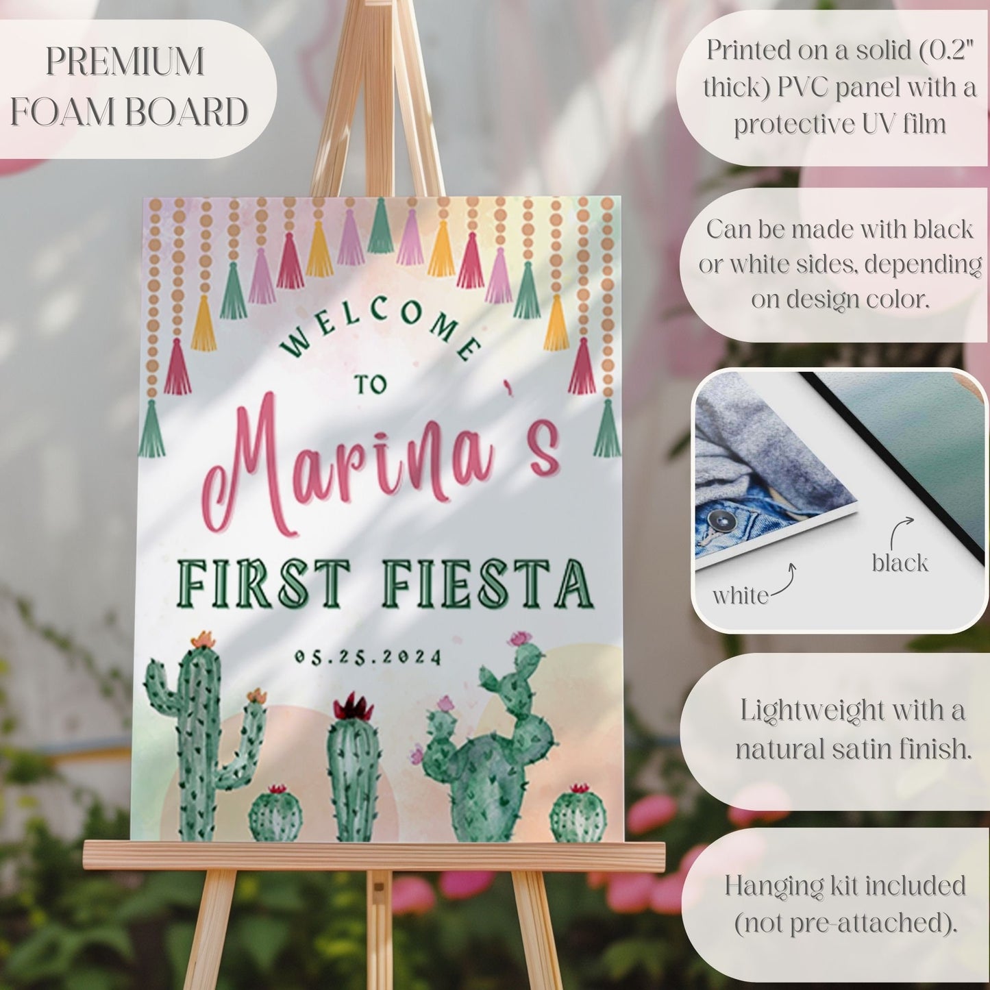 "First Fiesta" First Birthday Welcome Sign