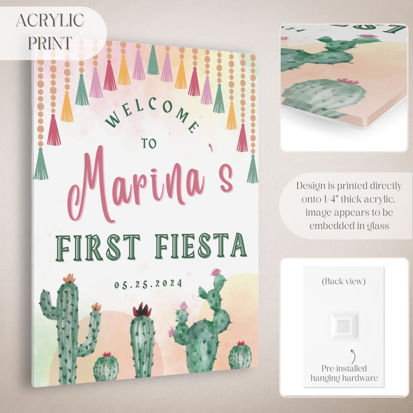 "First Fiesta" First Birthday Welcome Sign