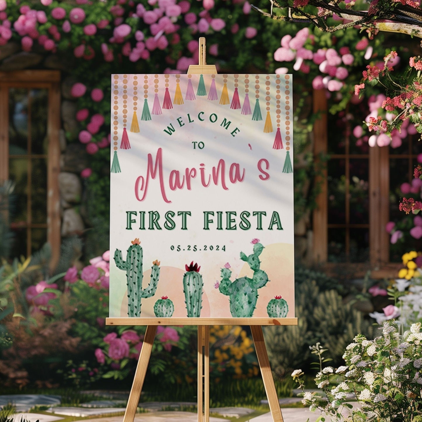 "First Fiesta" First Birthday Welcome Sign