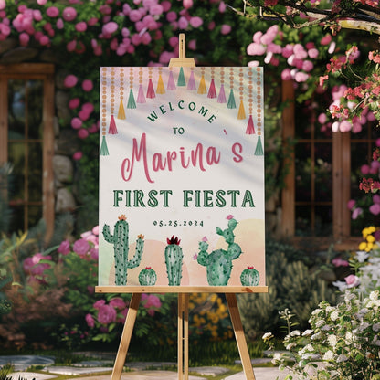 "First Fiesta" First Birthday Welcome Sign