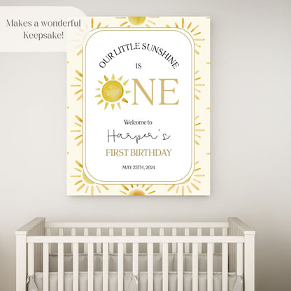 Little Sunshine First Birthday Welcome Sign - Magnolia Dane Co.