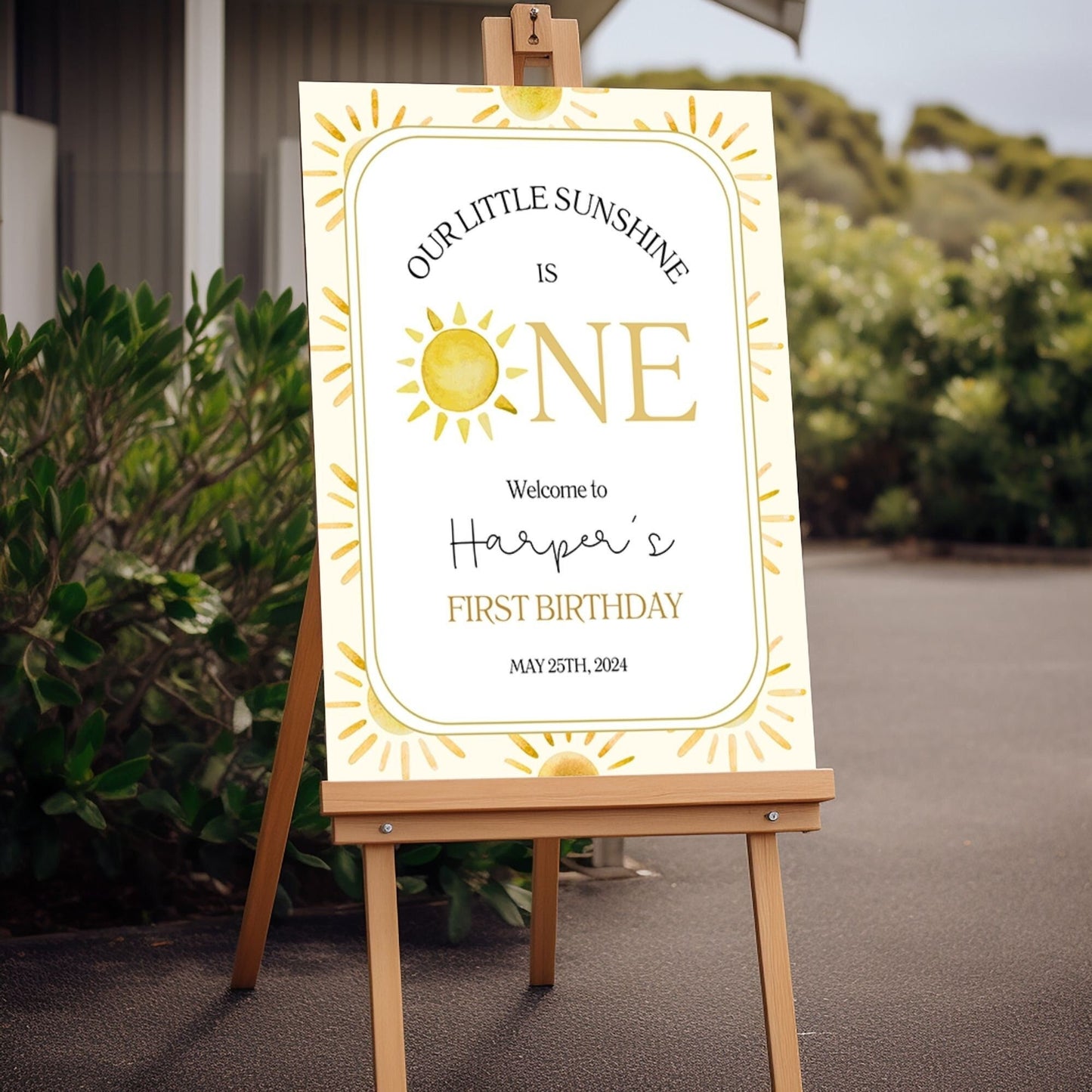 Little Sunshine First Birthday Welcome Sign - Magnolia Dane Co.