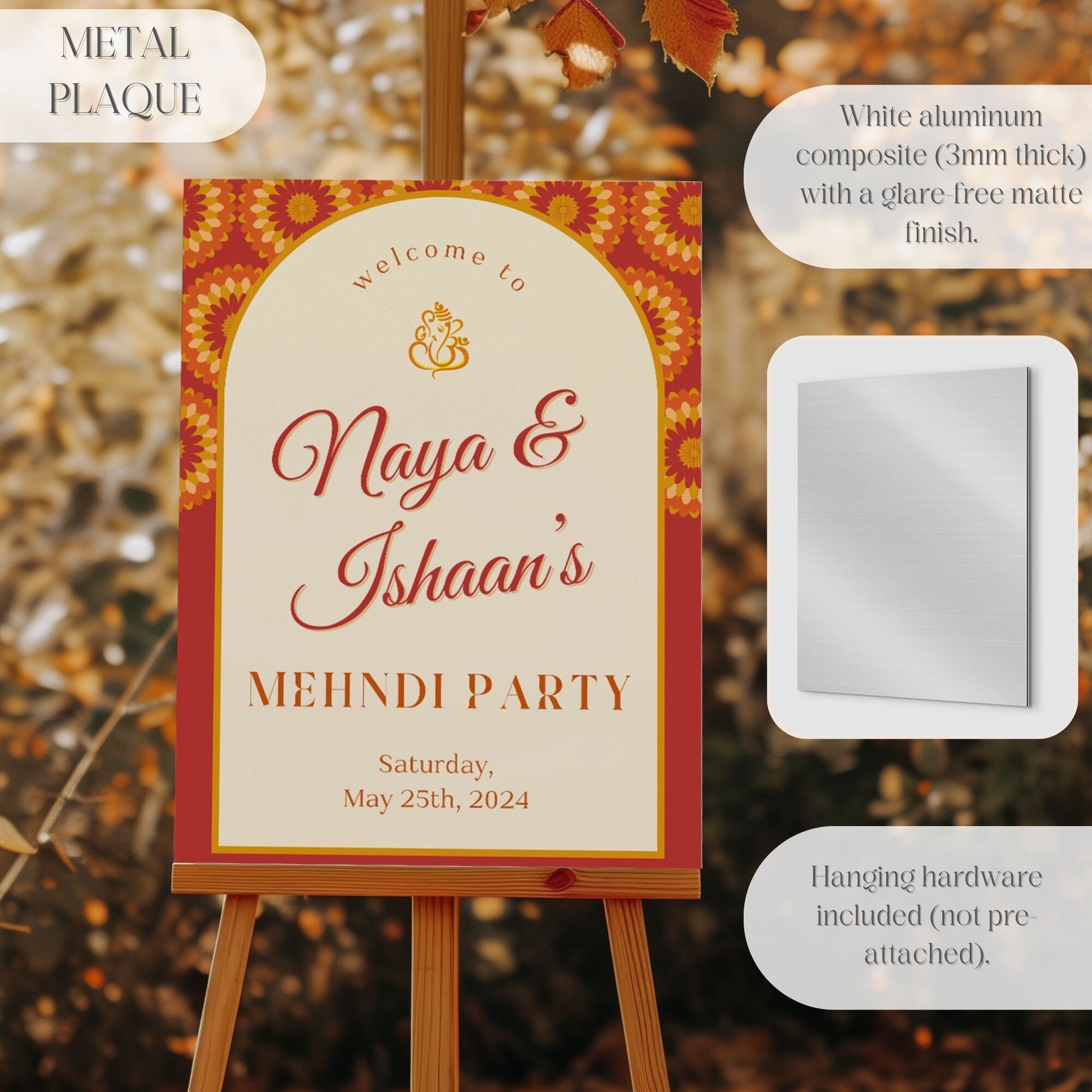 Indian Wedding Sign, Mehndi Decor, Sangeet Welcome Sign,  Haldi Welcome Sign, Punjabi Personalized Acrylic Welcome Sign, Custom Indian Decor - Magnolia Dane Co.