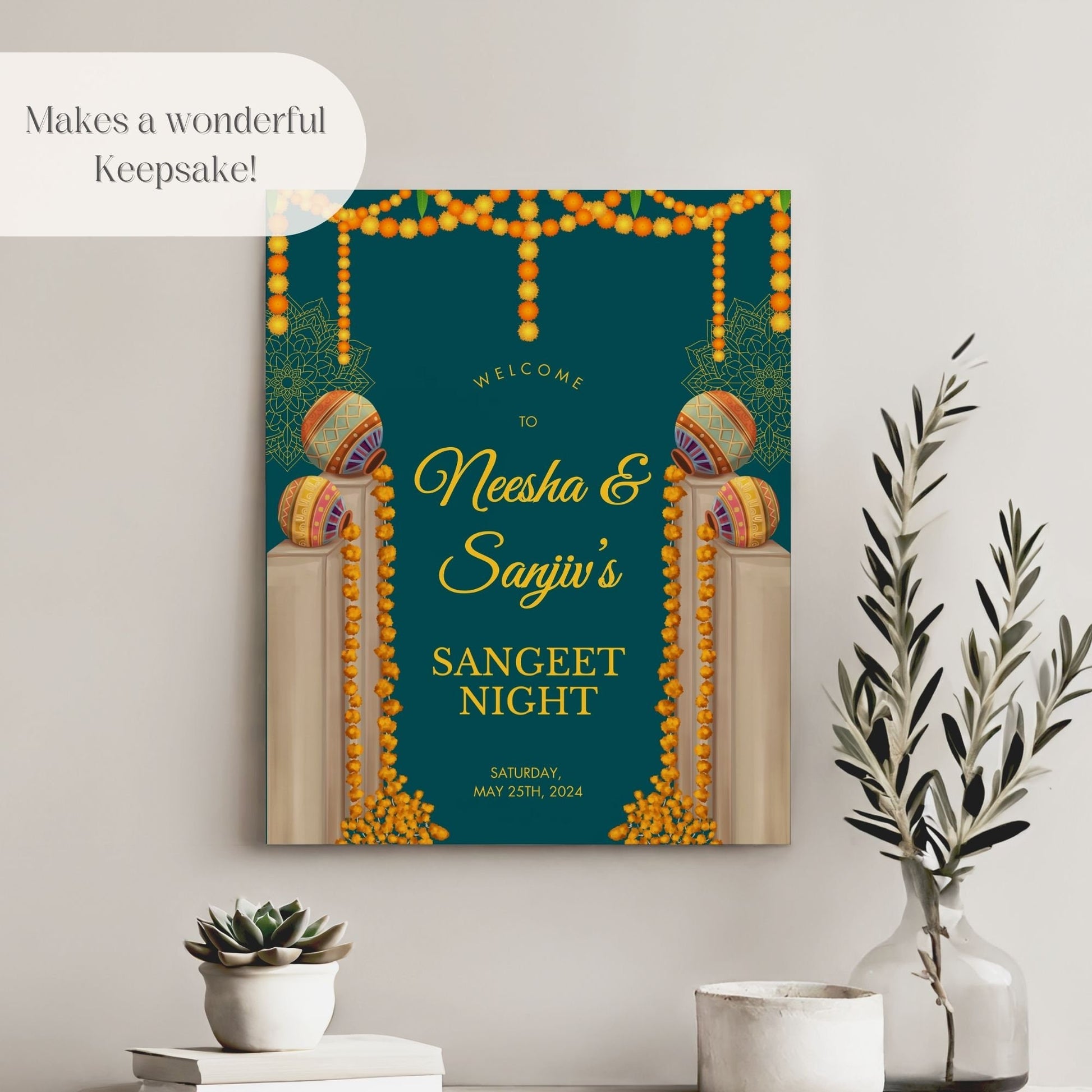 Indian Wedding Sign, Mehndi Decor, Sangeet Welcome Sign,  Haldi Welcome Sign, Punjabi Personalized Acrylic Welcome Sign, Custom Indian Decor - Magnolia Dane Co.