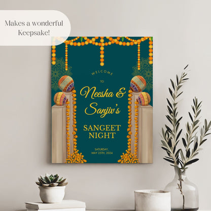 Indian Wedding Sign, Mehndi Decor, Sangeet Welcome Sign,  Haldi Welcome Sign, Punjabi Personalized Acrylic Welcome Sign, Custom Indian Decor - Magnolia Dane Co.