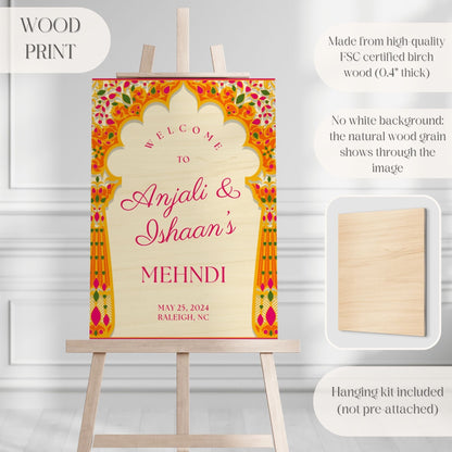 Indian Wedding Sign, Mehndi Decor, Sangeet Welcome Sign,  Haldi Welcome Sign, Punjabi Personalized Acrylic Welcome Sign, Custom Indian Decor - Magnolia Dane Co.