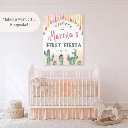 "First Fiesta" First Birthday Welcome Sign