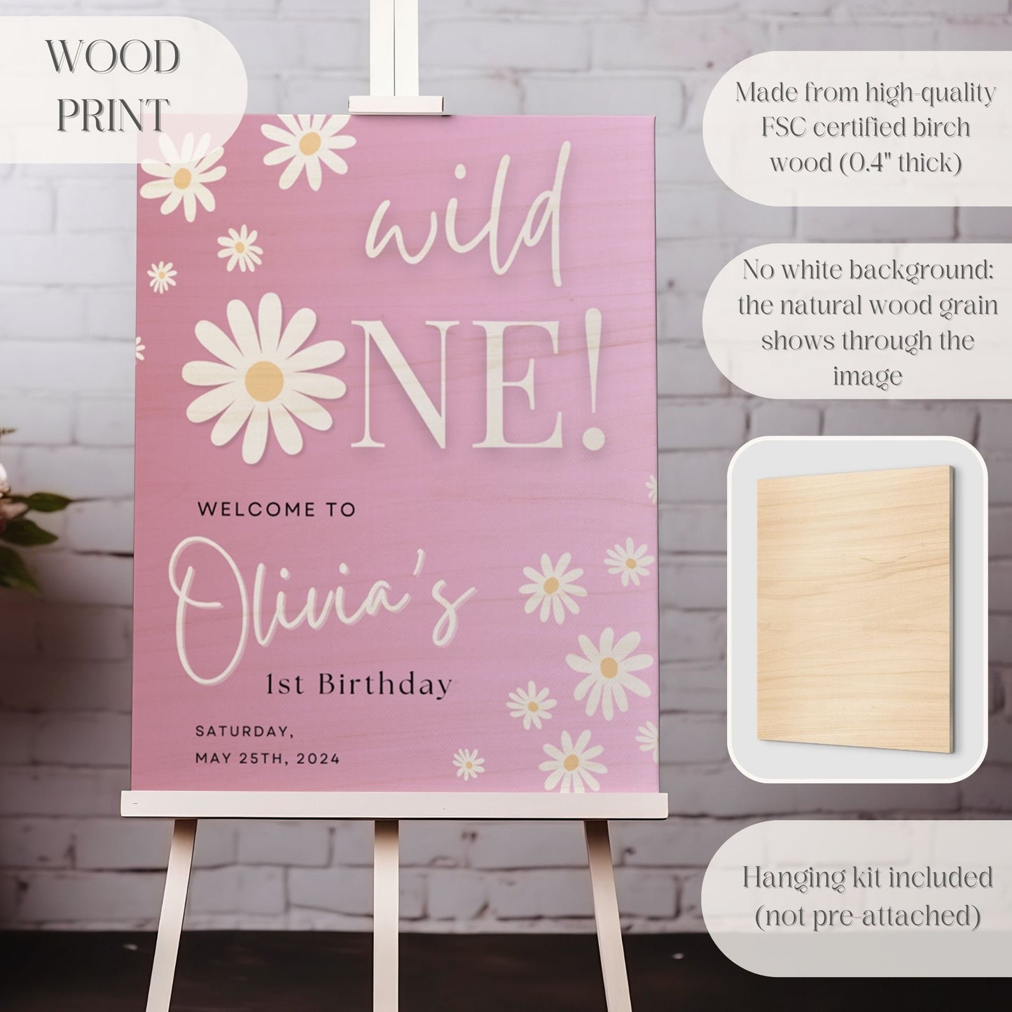 "Wild One" First Birthday Welcome Sign