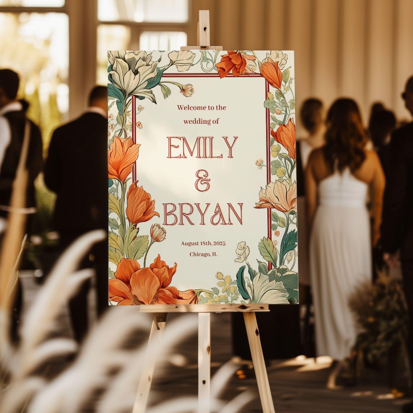 Vintage Floral Wedding Welcome Sign - Magnolia Dane Co.