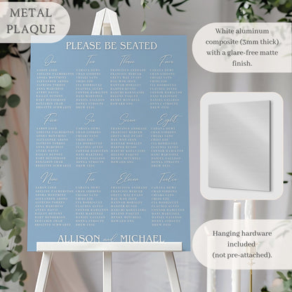 Blue Vintage Scroll Wedding Seating Chart