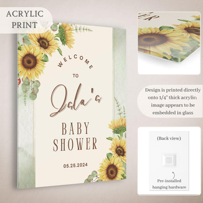 Sunflower Baby Shower Welcome Sign