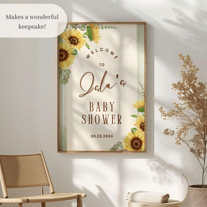 Sunflower Baby Shower Welcome Sign