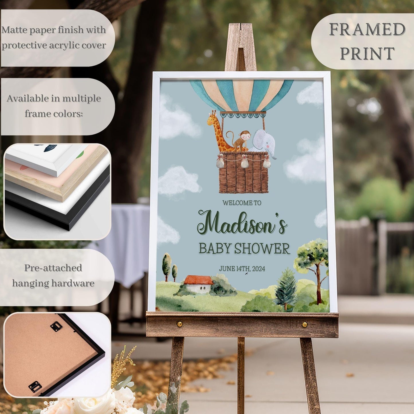 Hot Air Balloon Baby Shower Welcome Sign