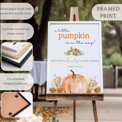 Little Pumpkin Baby Shower Welcome Sign - Magnolia Dane Co.