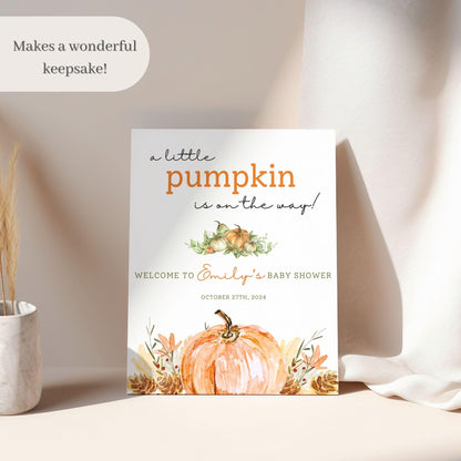 Little Pumpkin Baby Shower Welcome Sign - Magnolia Dane Co.